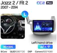 Штатная магнитола Teyes CC2 Plus Honda Jazz 2 GG Fit 2 GE 2007-2014 10.2″ (Left hand drive) 4+64G