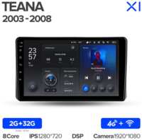 Штатная магнитола Teyes X1 Wi-Fi + 4G Nissan Teana J31 2003-2008 9″ (F1) (2+32Gb)