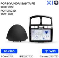 Штатная магнитола Teyes X1 Wi-Fi Hyundai Santa Fe SM 2000-2012 9″