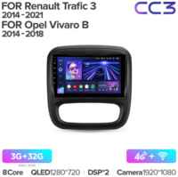 Штатная магнитола Teyes CC3 Renault Trafic 3 2014-2021 / Opel Vivaro B 2014-2018 9″ 3+32G