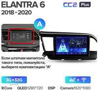 Штатная магнитола Teyes CC2 Plus Hyundai Elantra 6 2018-2020 9″ 6+128G, Вариант B