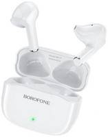 Bluetooth наушники вкладыши с микрофоном Borofone BE47 Perfecto TWS, беспроводная гарнтитура, белая