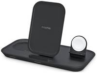 Беспроводное зарядное устройство Mophie Universal Wireless Watch Charge Base 3-in-1 Stand чёрное