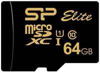 Карта памяти Silicon Power microSDXC 64 ГБ Class 10, UHS-I U1, R 85 МБ / с, адаптер на SD, черный