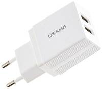 СЗУ USB 2.1A 2 выхода USAMS US-CC090 T24 белый
