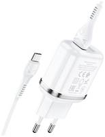 Сетевое зарядное устройство Hoco N4 Aspiring + кабель micro-USB, 12 Вт, белый