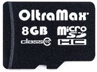 Карта памяти OltraMax microSDHC 8 ГБ Class 10, V10, A1, UHS-I U1, 1 шт., черный