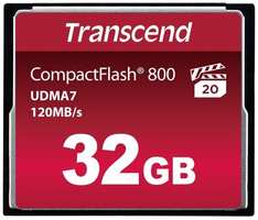 Карта памяти Transcend Compact Flash 32 ГБ, V10, A1, UHS-I U1, R/W 120/40 МБ/с, 1 шт., красный
