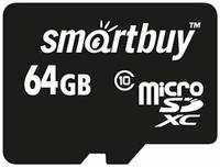 Карта памяти SmartBuy microSDXC 64 ГБ Class 10, V30, UHS-I, R/W 20/17 МБ/с, 1 шт., черная