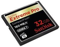 Карта памяти SanDisk Compact Flash 32 ГБ Class 10, V10, A1, UHS-I U1, R / W 160 / 150 МБ / с, черный