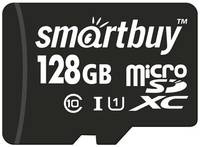 Карта памяти SmartBuy microSDXC 128 ГБ Class 10, V10, A1, UHS-I U1, R 80 МБ/с, адаптер на SD, 1 шт., черный