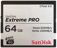 Карта памяти SanDisk CFast 2.0 256 ГБ, R/W 525/430 МБ/с, 1 шт., серебристый
