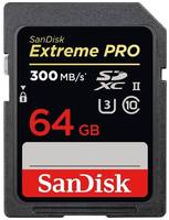 Карта памяти SanDisk SDXC 64 ГБ Class 10, V30, A2, UHS-II, R/W 300/260 МБ/с, 1 шт., черный