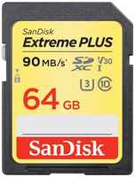 Карта памяти SanDisk SDXC 64 ГБ Class 10, V30, UHS-I U3, R 90 МБ / с, 1 шт.