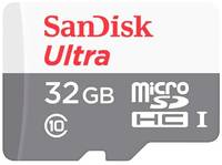 Карта памяти SanDisk microSDHC 32 ГБ Class 10, V10, A1, UHS-I U1, R 80 МБ/с, 1 шт., белый