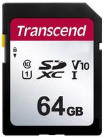 Карта памяти Transcend SDXC 64 ГБ Class 10, V10, A1, UHS-I, R/W 100/20 МБ/с, 1 шт., черный