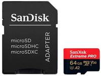 Карта памяти SanDisk microSDXC 64 ГБ Class 10, V30, A2, UHS Class 3, R/W 170/90 МБ/с, адаптер на SD, 1 шт., разноцветный