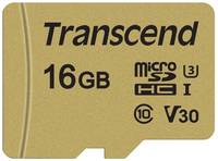 Карта памяти Transcend microSDHC 16 ГБ Class 10, V30, A1, UHS-I U1, R/W 95/60 МБ/с, 1 шт., черный