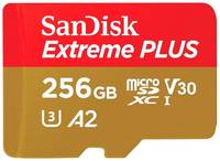 Карта памяти SanDisk microSDXC 256 ГБ Class 10, V30, A2, UHS-I U3, R / W 170 / 90 МБ / с, 1 шт., черный