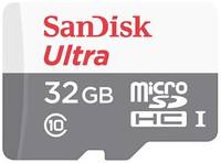 Карта памяти SanDisk microSDHC 32 ГБ Class 10, V10, A1, UHS-I, R / W 100 / 10 МБ / с, 1 шт., серый