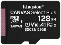 Карта памяти Kingston microSDXC 128 ГБ Class 10, V10, A1, UHS-I U1, R 100 МБ / с, 1 шт., черный