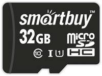 Карта памяти SmartBuy microSDHC 32 ГБ Class 10, V10, A1, UHS-I U1, R/W 25/30 МБ/с, 1 шт., черный
