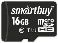 Карта памяти SmartBuy microSDHC 16 ГБ Class 10, UHS-I U1, R / W 18 / 30 МБ / с, 1 шт., черный