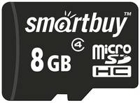 Карта памяти SmartBuy microSDHC 8 ГБ Class 4, A1, UHS-I U1, R 5 МБ / с, 1 шт., черный
