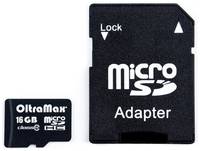 Карта памяти microSDHC 16Gb OltraMax, Class10, с адаптером