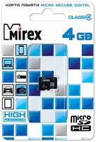 Карта памяти Mirex microSDHC 4 ГБ Class 4, R / W 12 / 5 МБ / с, 1 шт., черный