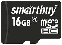 Карта памяти SmartBuy microSDHC 16 ГБ Class 4, R / W 30 / 10 МБ / с, адаптер на SD, черный