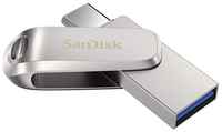 Флешка SanDisk Ultra Dual Drive Luxe USB / Type-C 256 ГБ, 1 шт., серебристый