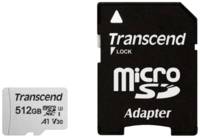 Карта памяти Transcend microSDXC 512 ГБ Class 10, V30, A1, UHS-I U3, R / W 100 / 85 МБ / с, адаптер на SD, 1 шт., разноцветный