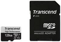 Карта памяти Transcend microSDXC 128 ГБ, V30, A2, UHS-I U3, R 100 МБ / с, адаптер на SD, 1 шт., черный
