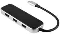 USB-концентратор Rombica Type-C Chronos, разъемов: 3, 17 см, черный
