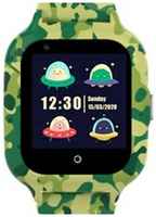 Детские смарт часы-телефон KT22s милитари Wonlex с GPS, видеозвонком, виброзвонком, камерой и 4G. Умные часы для детей Smart Baby Watch. Зелёные