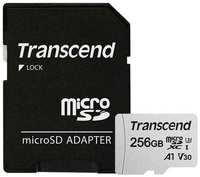 Карта памяти 256Gb - Transcend 300S Micro Secure Digital XC Class 10 UHS-I TS256GUSD300S-A с переходником под SD (Оригинальная!)