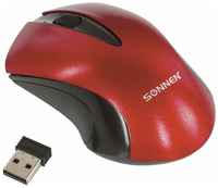 Мышь беспроводная SONNEN M-661R, USB, 1000 dpi, 2 кнопки + 1 колесо-кнопка, оптическая, красная, 512649 (цена за 1 шт)