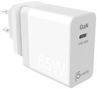 Сетевое зарядное устройство j5create GaN PD USB-C Mini Charger с мощностью зарядки до 65 Вт