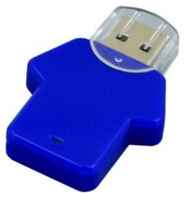 Пластиковая флешка для нанесения логотипа в виде футболки (4 Гб  /  GB USB 2.0 Синий / Blue Football_man Flash drive)