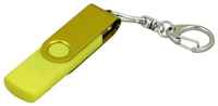 Поворотная флешка OTG с металлическим клипом в цвет корпуса (64 Гб  /  GB USB 2.0 / microUSB Желтый / Yellow OTG031 Недорогая для андроида оптом)