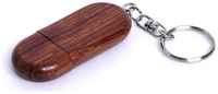 Овальная деревянная флешка с магнитным колпачком (8 Гб  /  GB USB 2.0 Красный / Red Wood1 Flash drive VF-679)