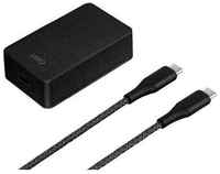 Сетевое зарядное устройство Uniq Versa Slim Kit USB-C PD 18W + кабель USB-C/USB-C, (VERSASLBUN(EU)-BLK)