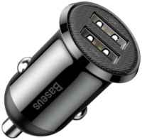 Автомобильное зарядное устройство Baseus Grain Pro Car Charger (Dual USB 4.8A) Black