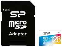 Флеш карта microSDXC 128Gb Class10 Silicon Power SP128GBSTXBU1V21SP + adapter Card Reader