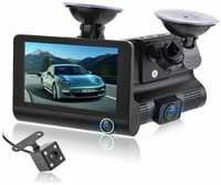 MDHL Автомобильный видеорегистратор с 3-мя камерами Full HD 1080P