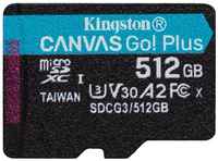 Карта памяти microSDXC UHS-I U3 Kingston Canvas Go! Plus 512 ГБ, 170 МБ/с, Class 10, SDCG3/512GBSP, 1 шт, без адаптера