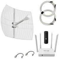 Комплект Интернета Kroks KNA24 - 4G модем + WiFi Роутер + Мощная LTE Антенна Mimo для Дома и Дачи
