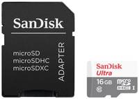 Карта памяти SanDisk Ultra microSDHC + SD Adapter 16GB 80MB / s Class 10
