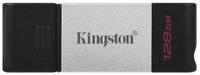 Флешка Kingston DataTraveler 80 128 ГБ, 1 шт., черный / серебристый